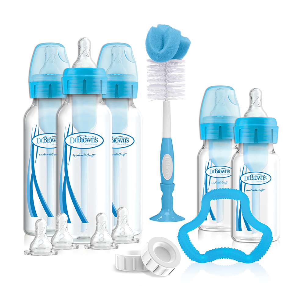 Dr. Brown's Options+ Anti-colic Bottle Giftset halsfles blauw • Dr. Brown's