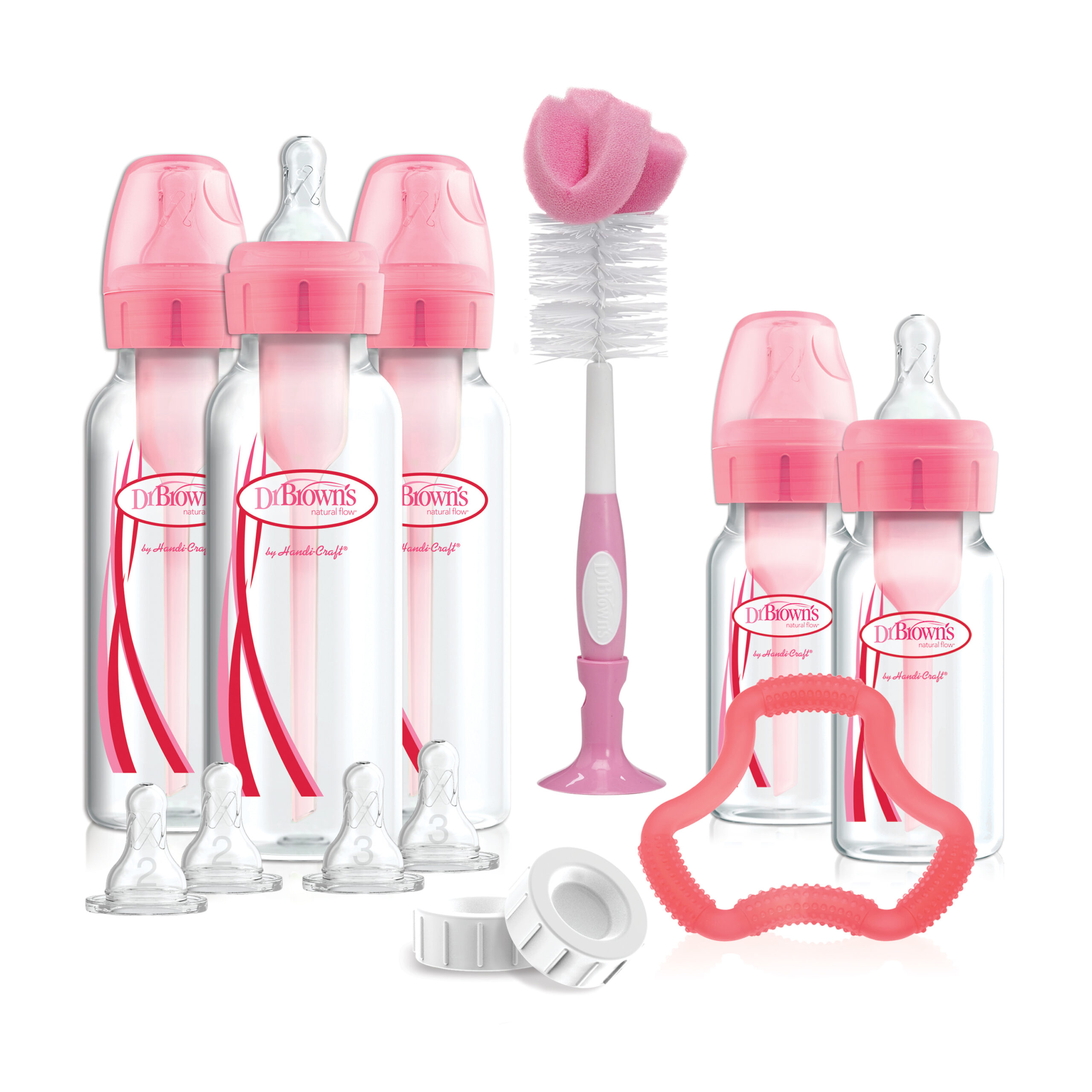 Dr. Brown's Options+ Anti-colic Bottle Giftset | Standaard halsfles roze • Dr.