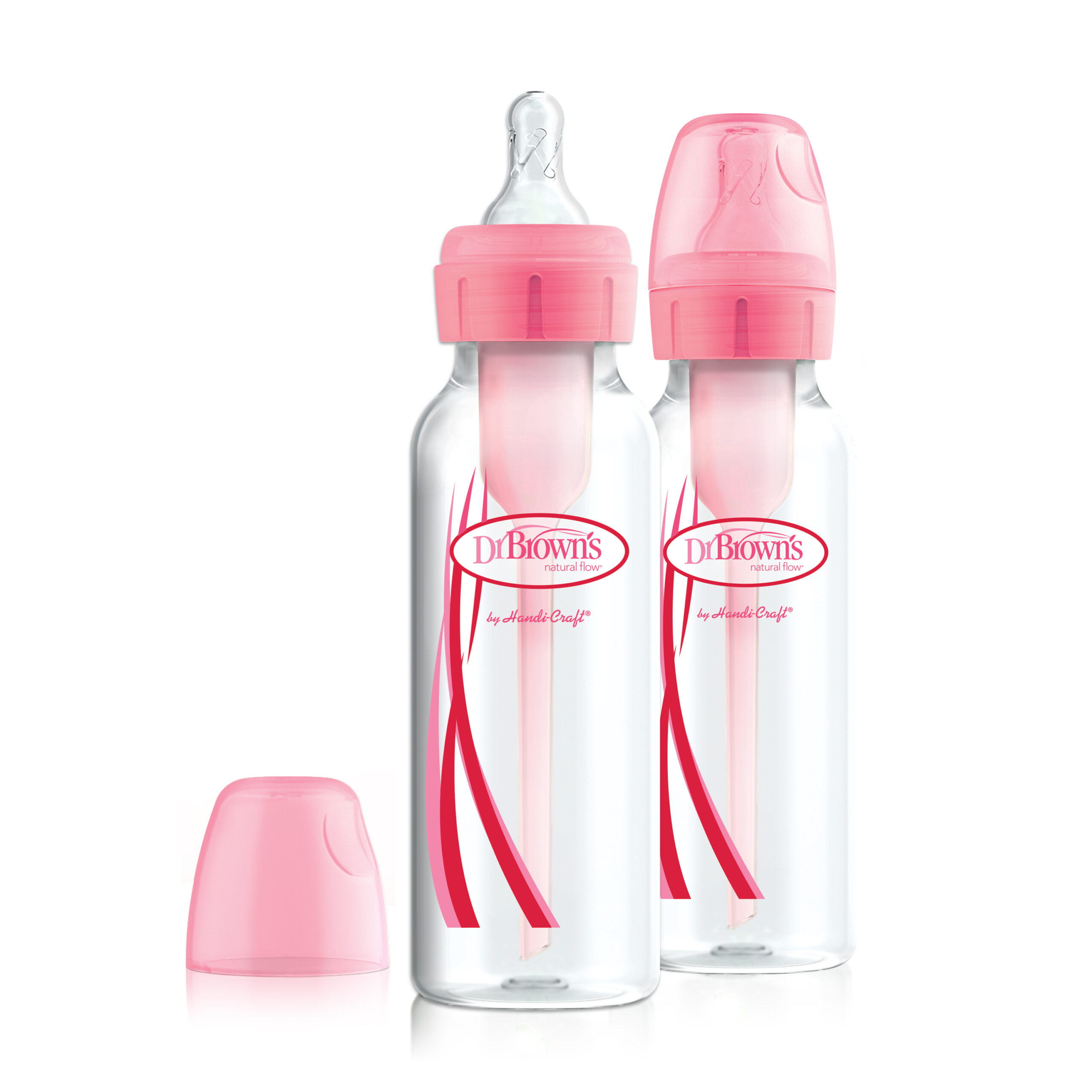 Bemiddelaar spek repetitie Dr. Brown's Options+ Anti-colic Bottle 2-pack | Standaard halsfles roze 250  ml • Dr. Brown's