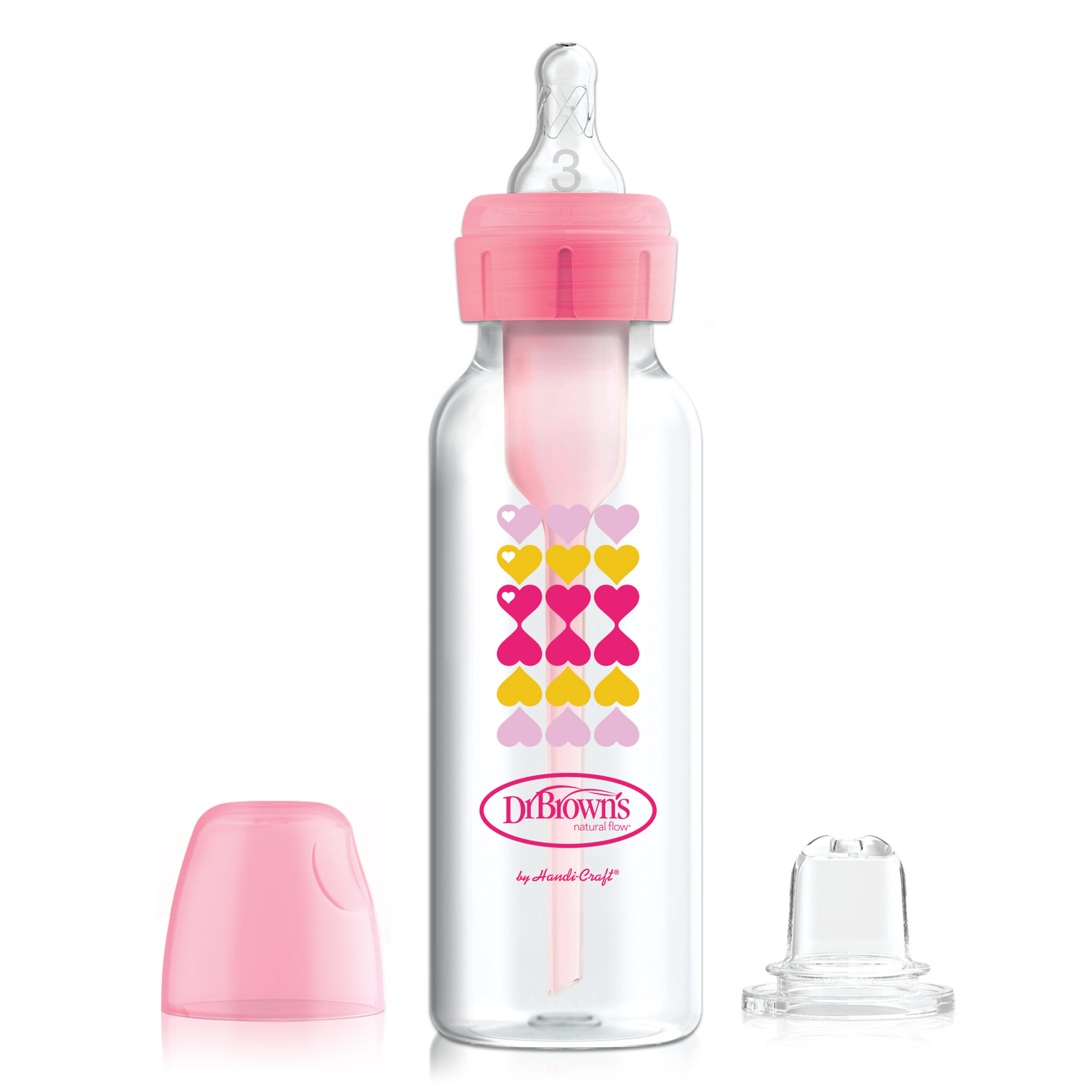 probleem Hilarisch Van streek Dr. Brown's Options+ Bottle to Sippy Starter kit | Standaard halsfles roze  250 ml • Dr. Brown's
